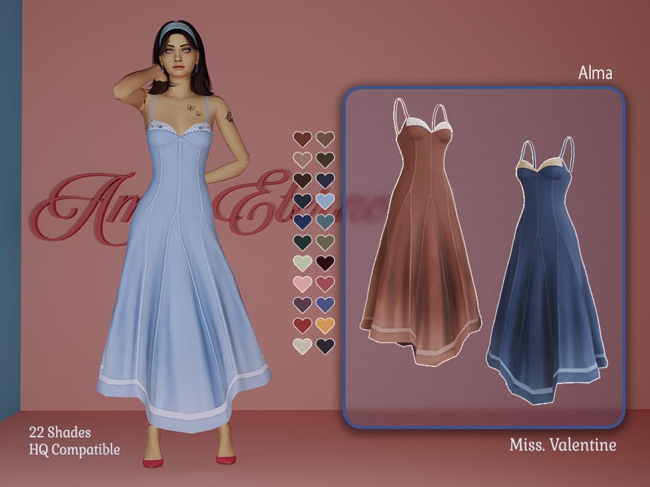 Скриншот мода Платье Alma long flowy dress